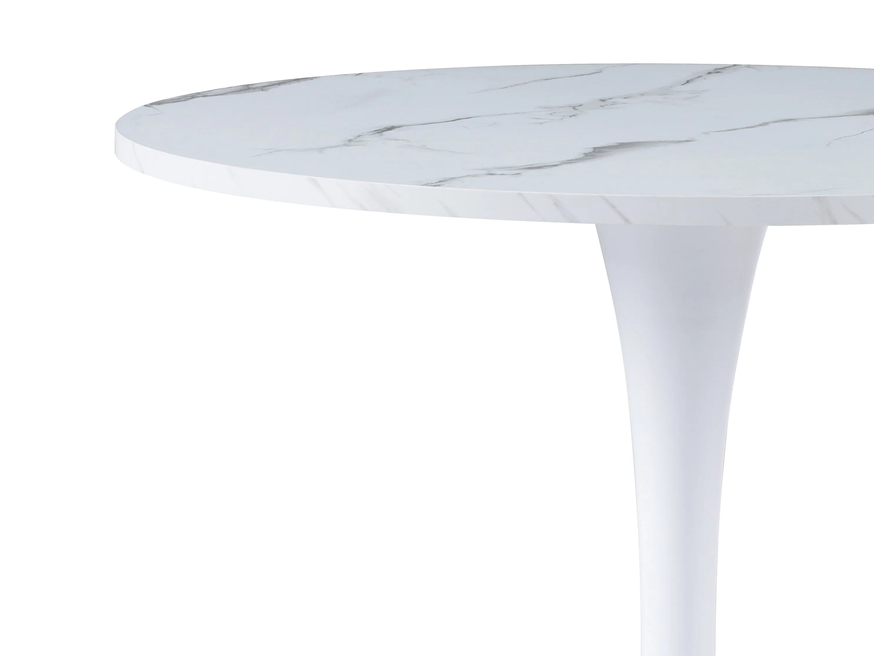 White Marble Round Bistro Table 28"