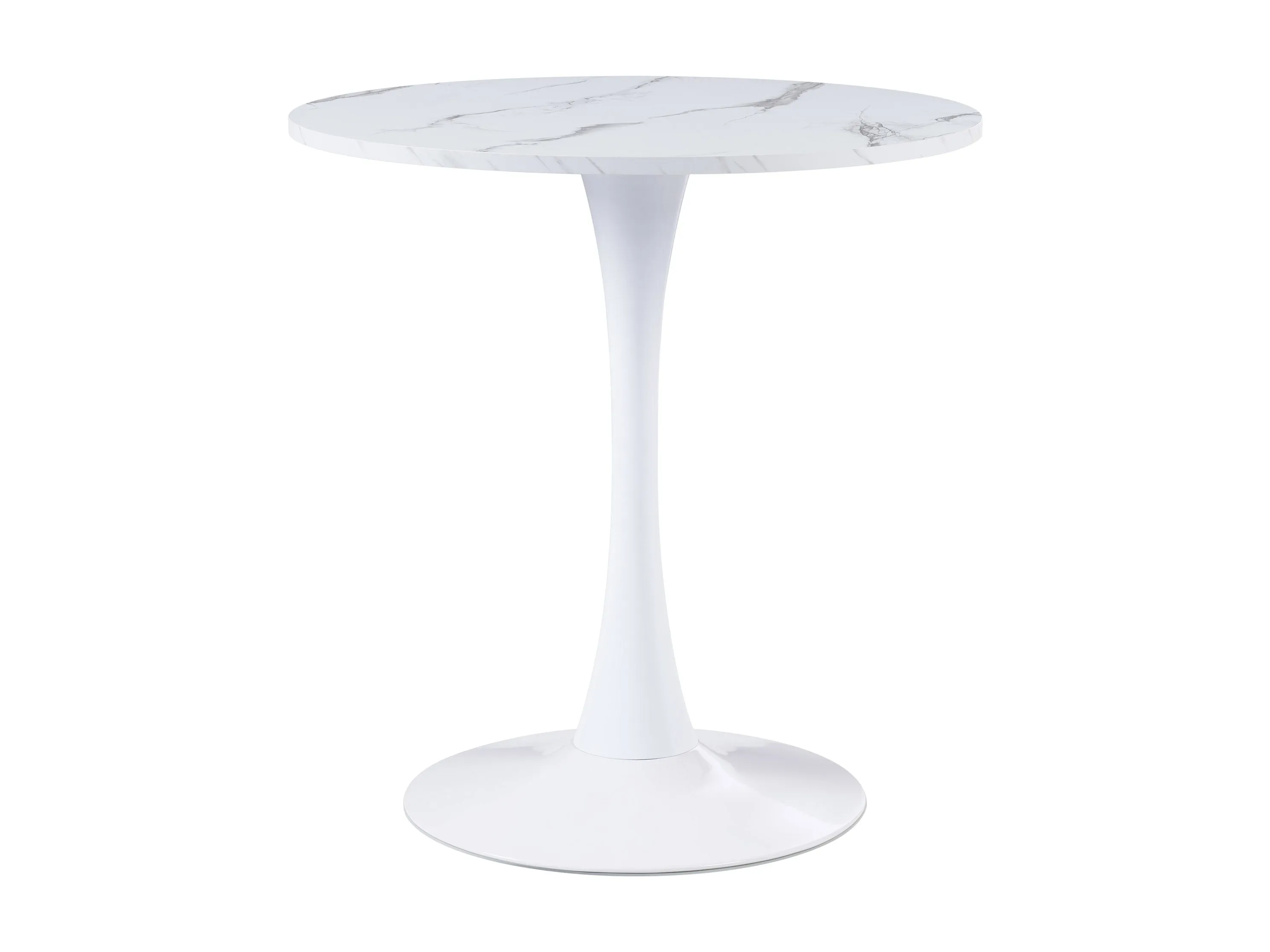 White Marble Round Bistro Table 28"